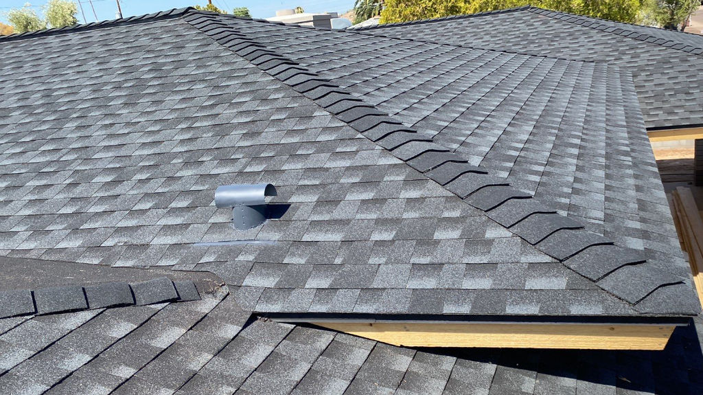 New asphalt shingle roof installation on Arizona home